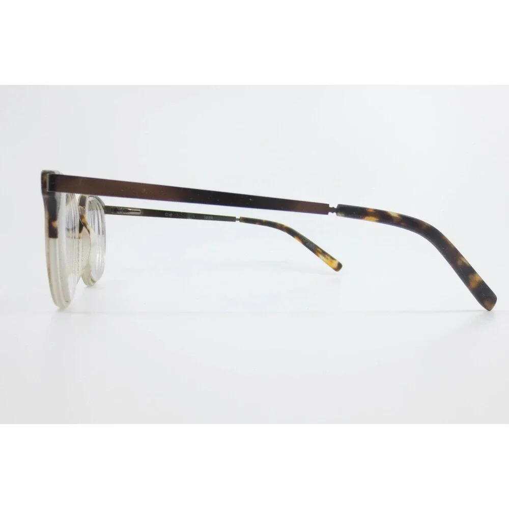 B.E. Bevel BE155 TCR Eyeglasses Round Teak Tortoise Clear Crystal Frames